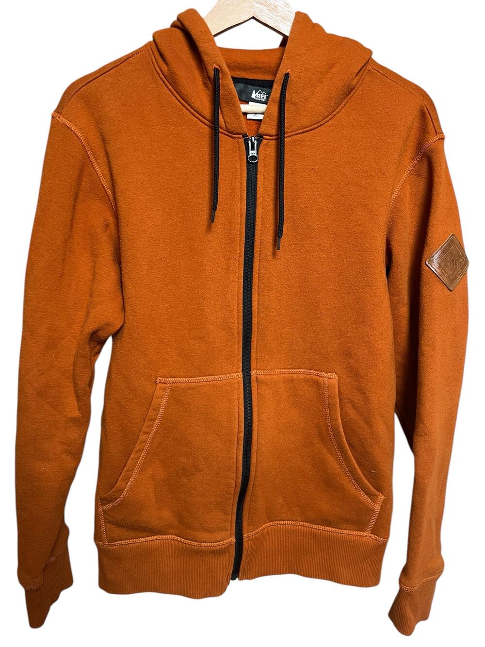 REI Co Op Unisex Zip Up Orange Hoodie Size Small Recreational Equipment